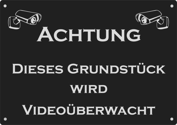 "Achtung Videoüberwachung...." Alu Hinweisschild